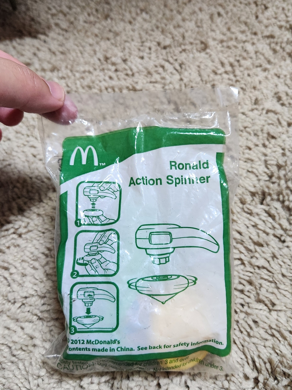 McDonald's Ronald Action Spinner - Green & White Packaging